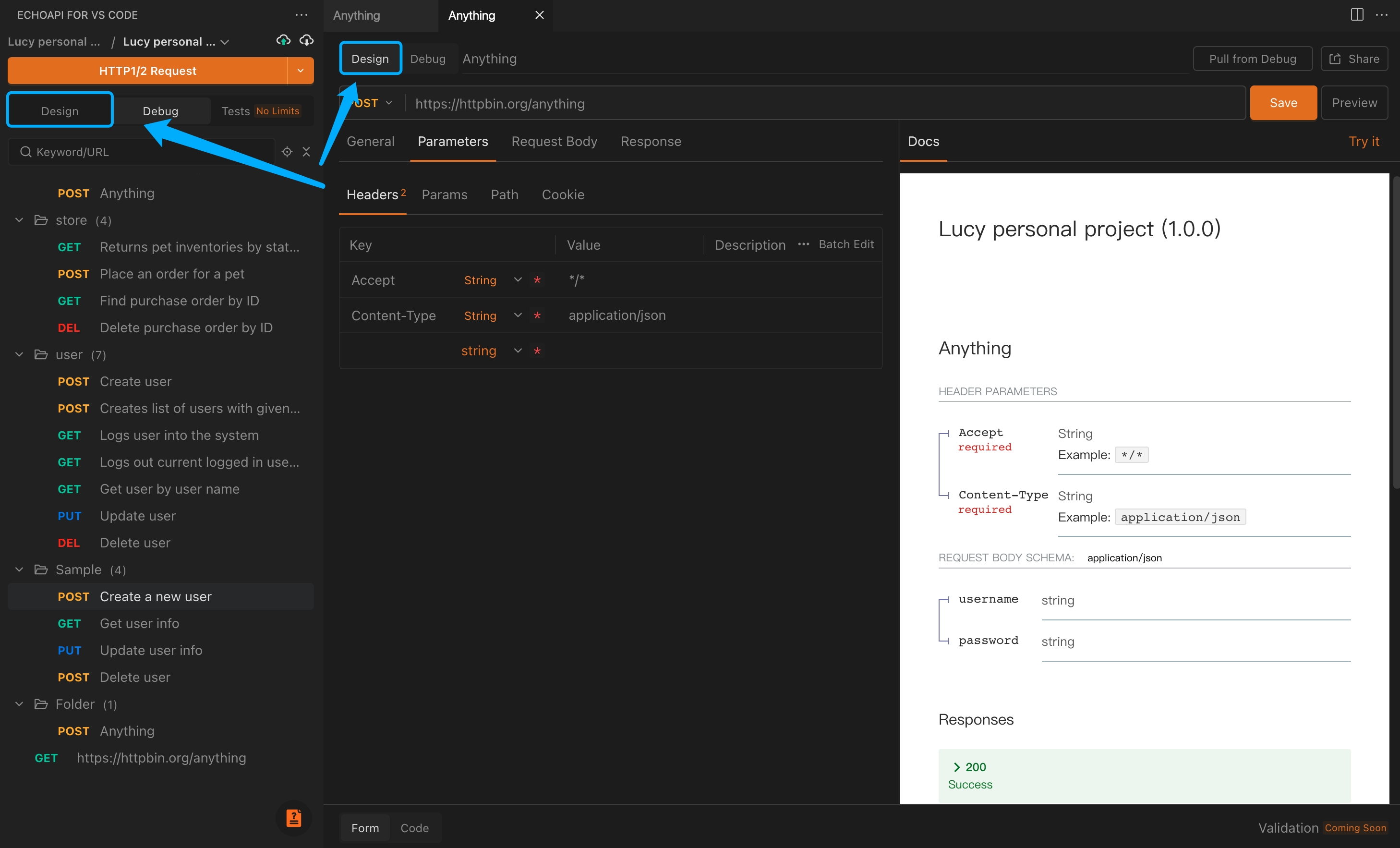 API Design Form