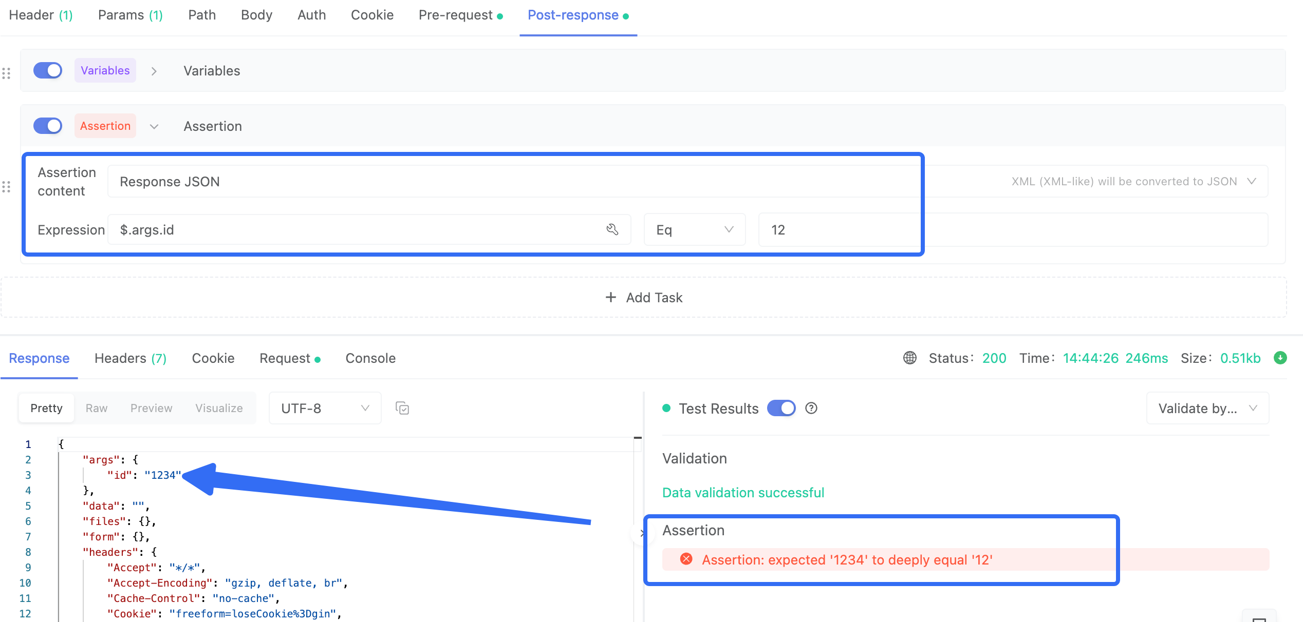 Visualizing Assertion and Variables Settings