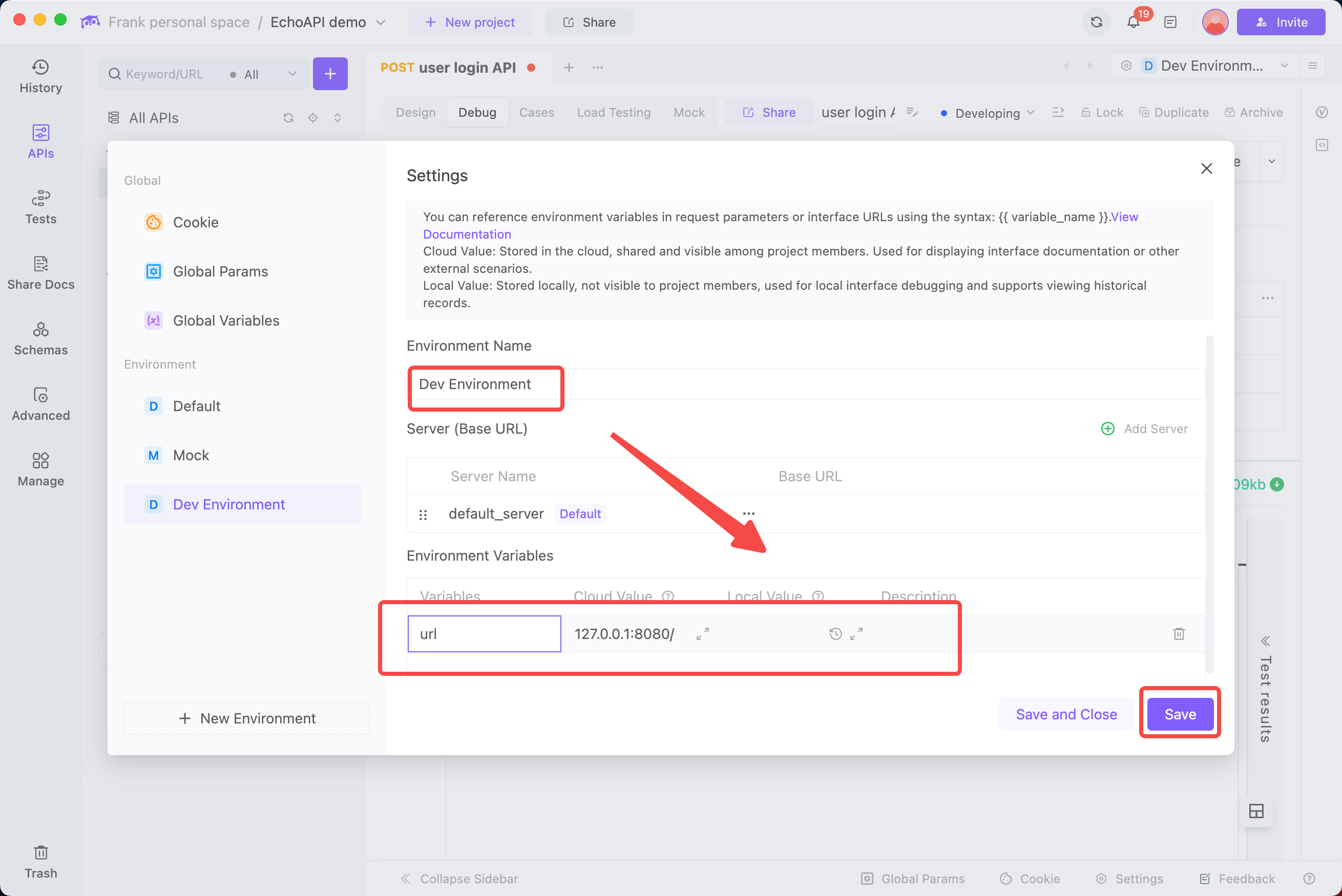 Configure the environment variable