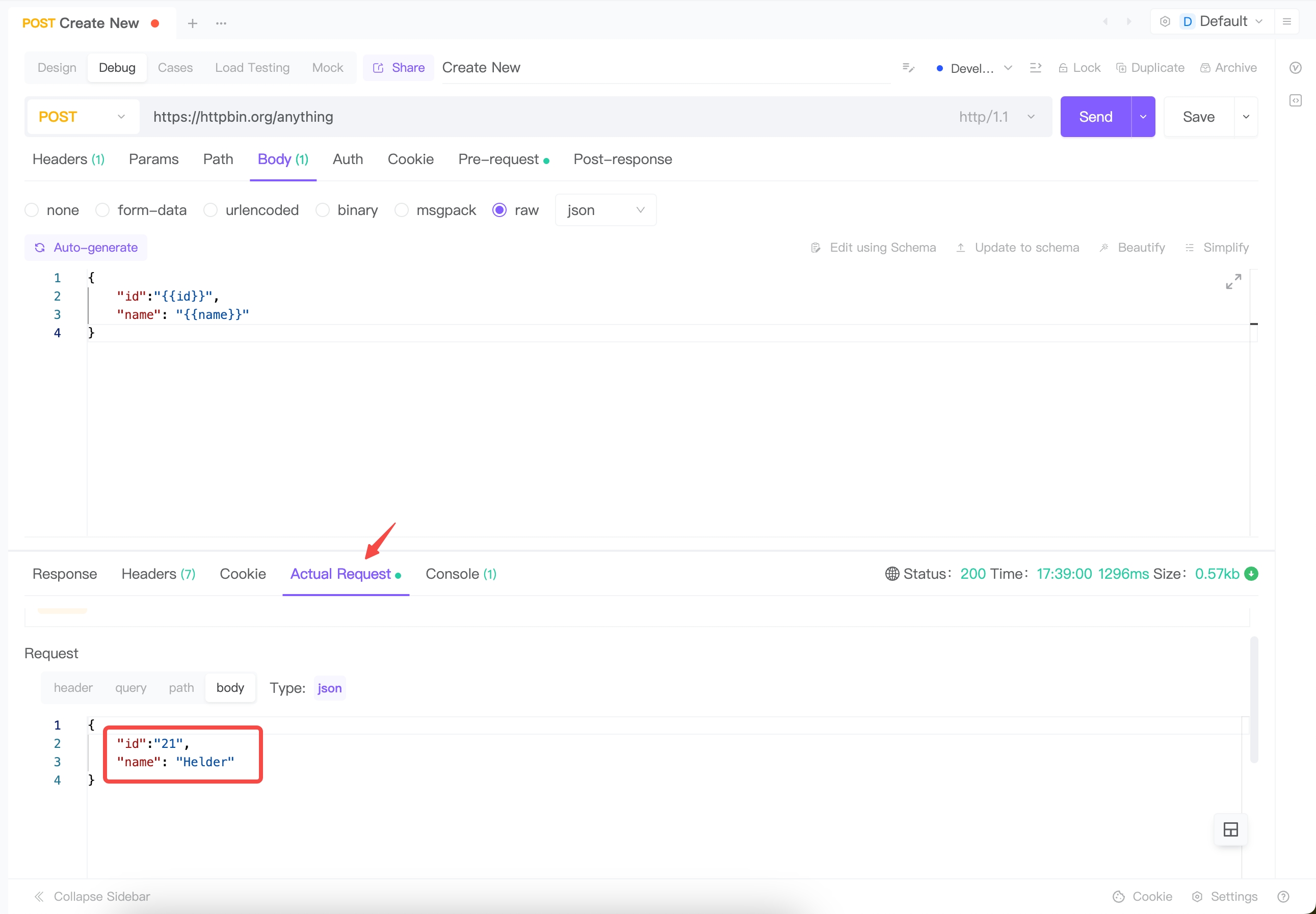 Applying Database Data to Pre-request and Post-response