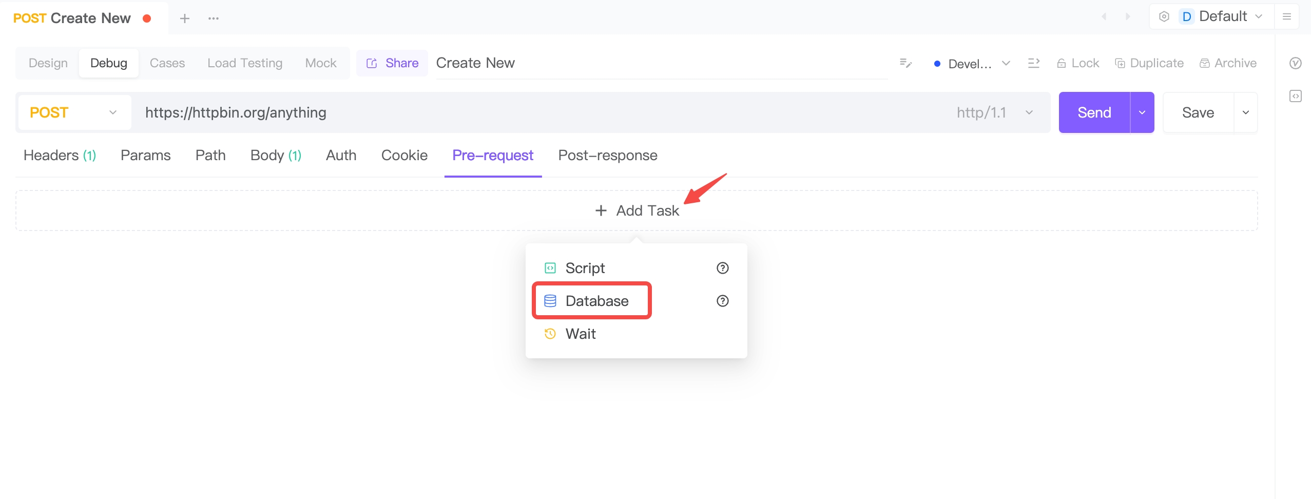 Applying Database Data to Pre-request and Post-response