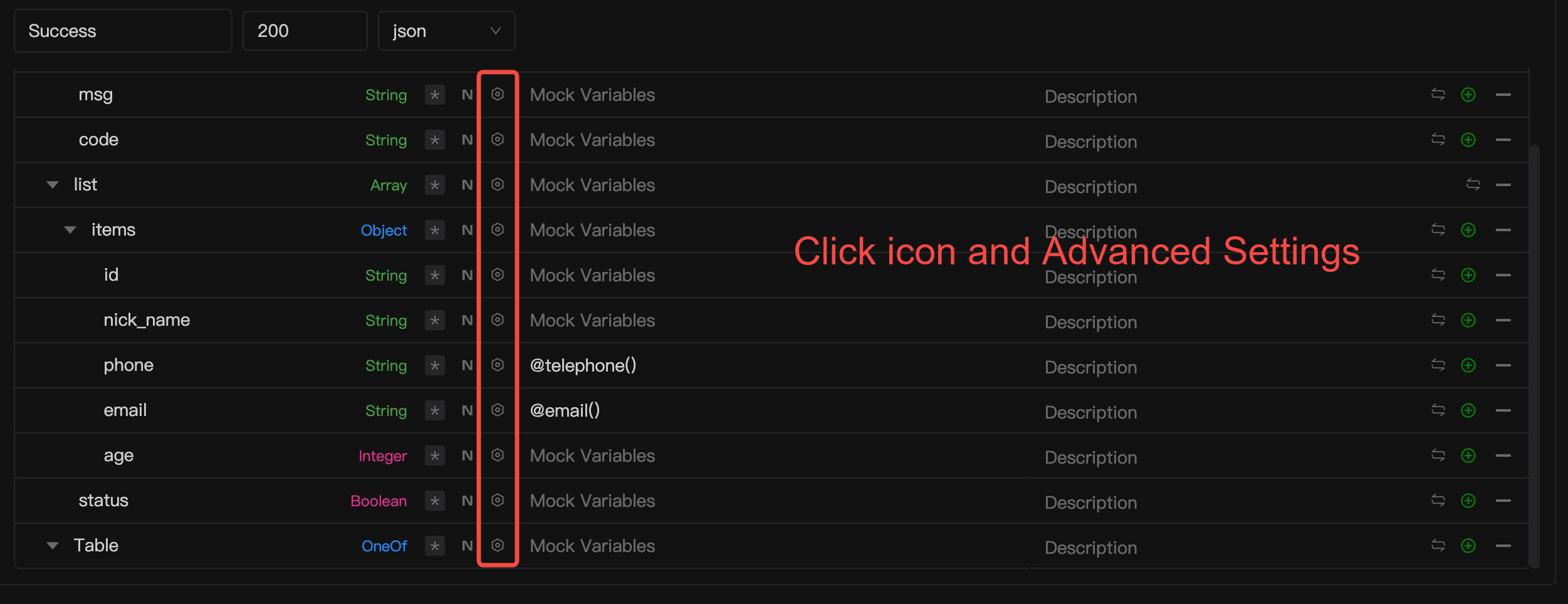 Advanced Field Settings