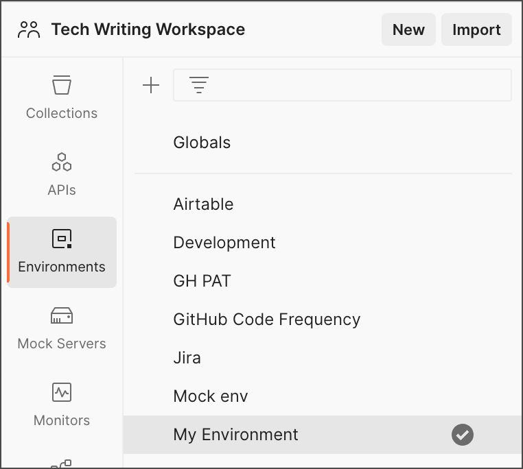 Selecting an Environment in Postman.png